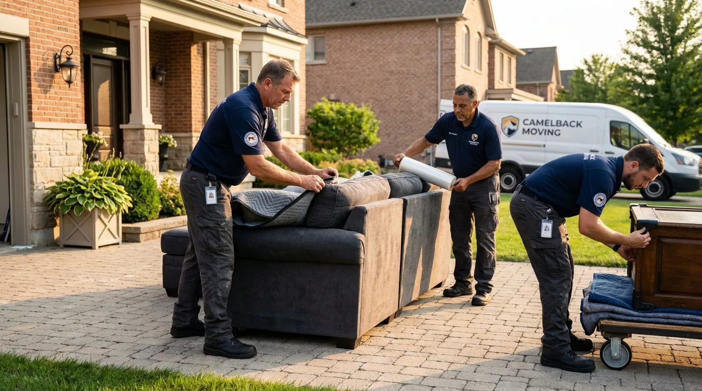Large estate moving crew wrapping furniture in Hugoton, KS